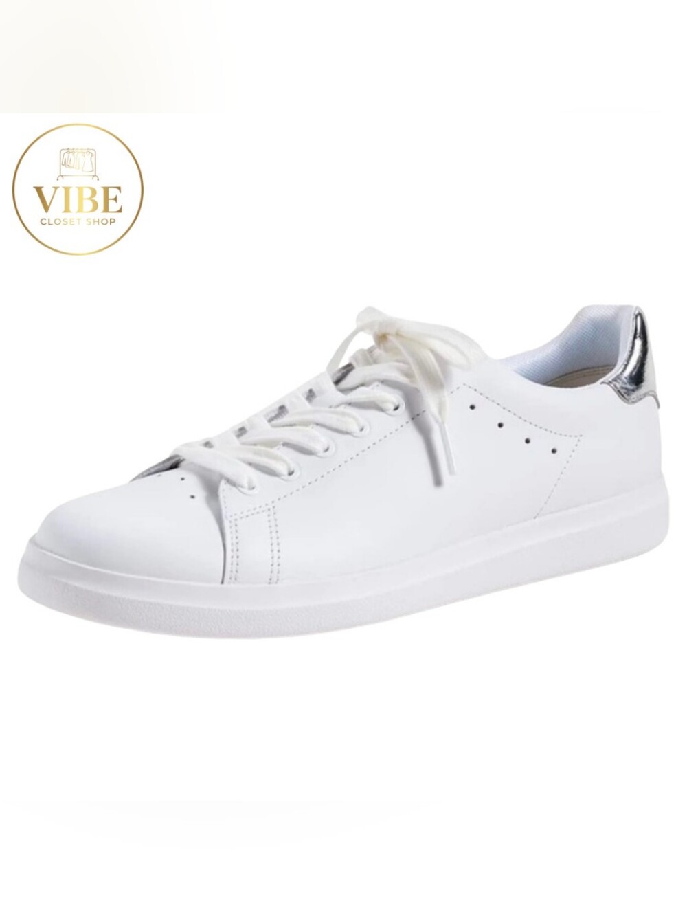 Tory Burch White Leather Low-Top Sneakers